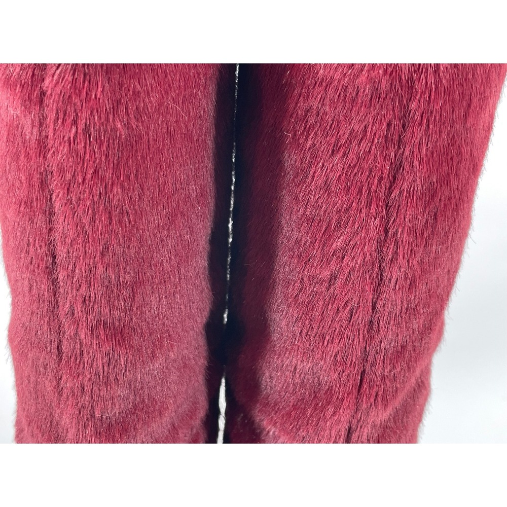 Irregular Choice Ascension‎ Boots Burgundy Pony Hair Sculptural Heel US 7 EU 38 - Picture 11 of 11